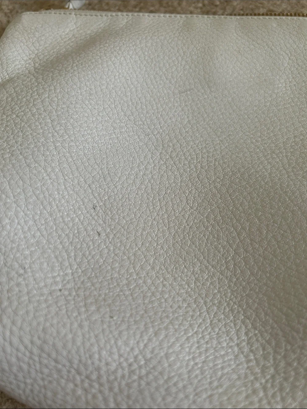 Bottega Veneta White Leather Large Cosmetic Pouch